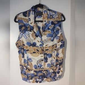 Blue and Tan Sleeveless Vest Size Lg #575